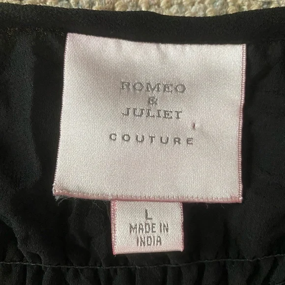 Romeo & Juliet Couture Womens size L black sheer studded a symmetrical tank top - Picture 6 of 6